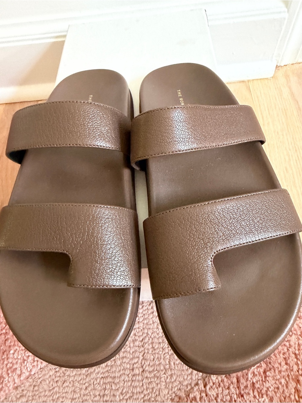 The Row Hugh Light Brown Sandal Slip-On Slides sz 38
